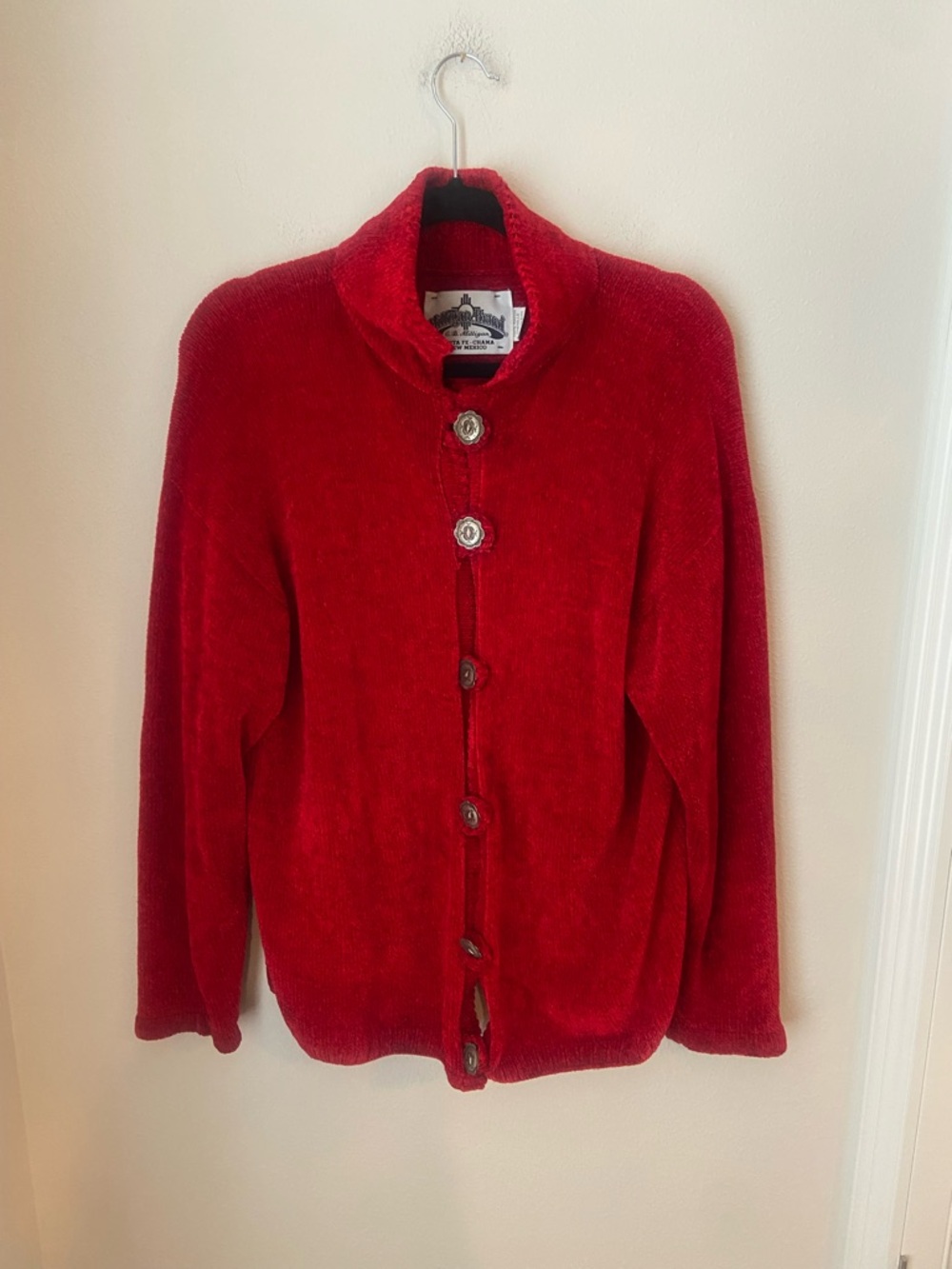 Milligan Brand Santa Fe Chama New Mexico Red Southwestern Cardigan Sweater